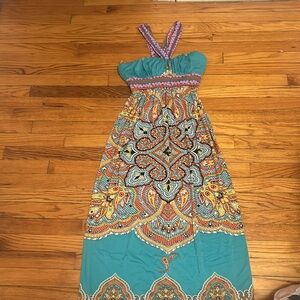 Women’s Long maxi dress with criss cross straps size M